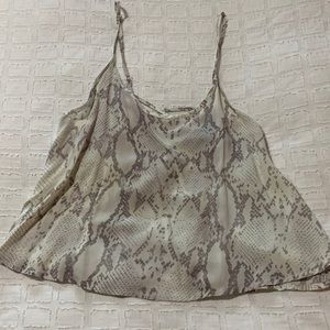 Snakeskin cropped cami